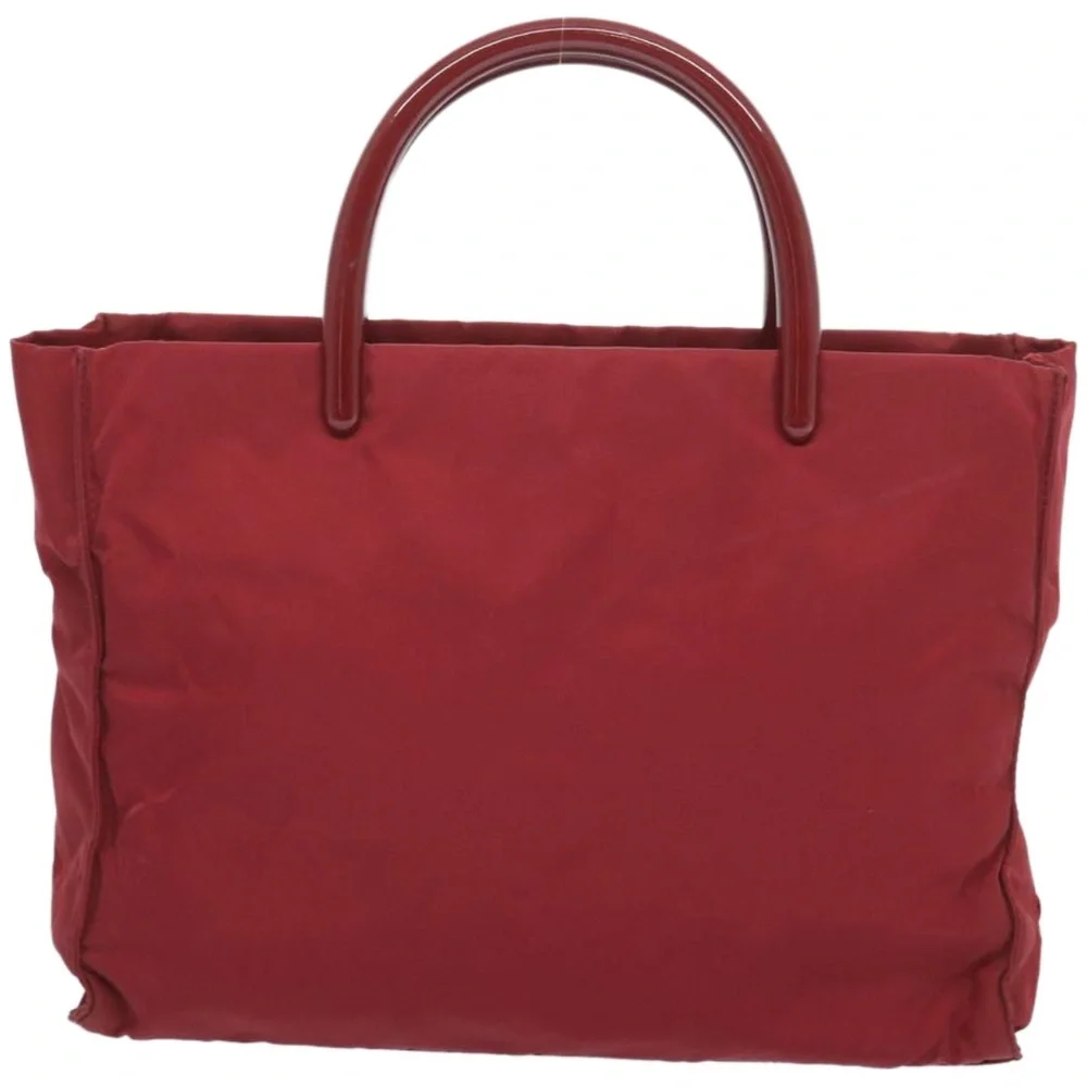 Prada Red Nylon Top-Handle Satchel